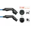kabelmeister® EV-laadkabel Mode 3, Type 2 stekker naar koppeling, 3-fasig, 16 A, 11 kW, blauw, 5 m