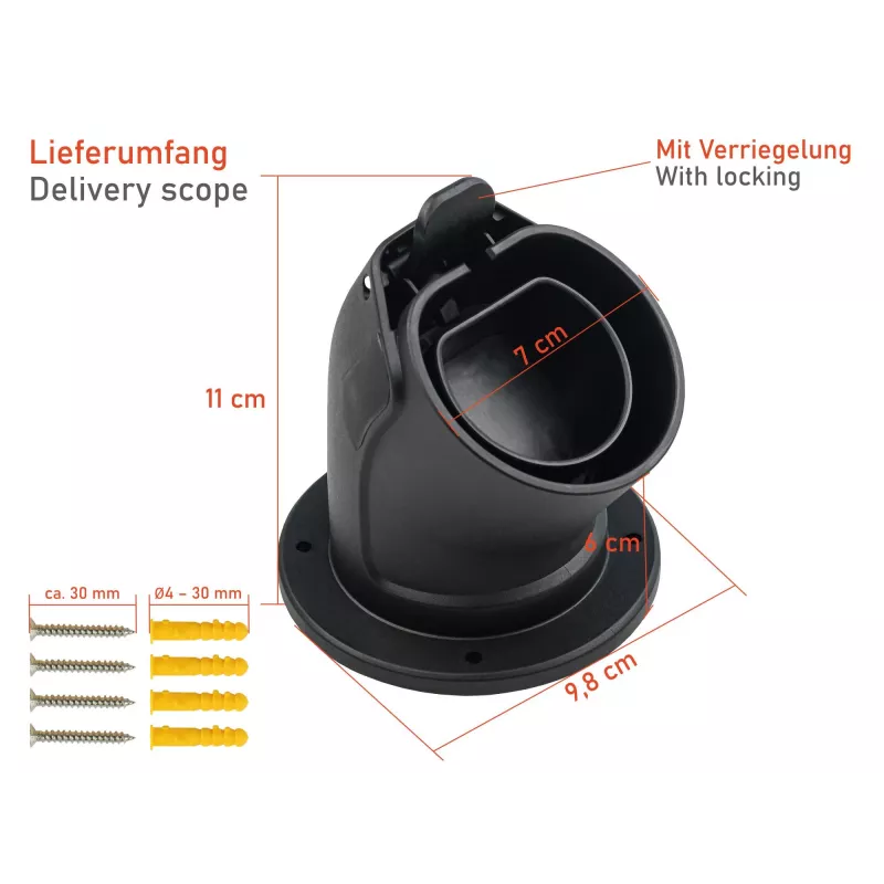 kabelmeister wandhouder voor Type 2 EV-laadkabel - zwart