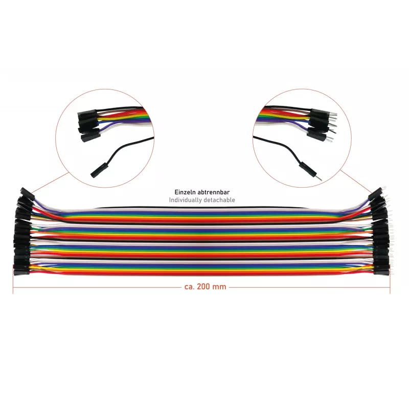 kabelmeister jumper wire 40-pin scheidbare draden voor Arduino, Raspberry Pi enz., male naar female