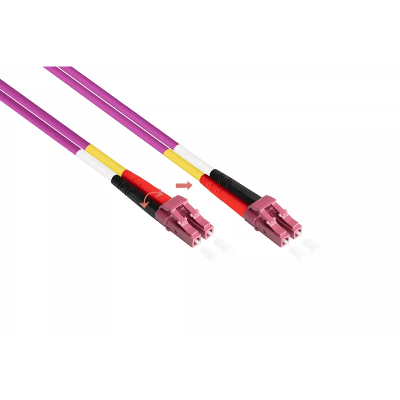 Kabelmeister patchkabel glasvezel Duplex OM4 Multimode 50/125 LC/LC LSZH verwisselbare polariteit - glasvezelnetwerkkabel