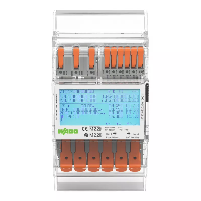 WAGO 879-3000 4PU driefasige energiemeter digitaal 65 A MID-conform 1 stuk