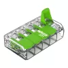 WAGO 221-425 5-aderige compacte verbinder met hendels, transparant/oranje