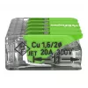 WAGO 221-425 5-aderige compacte verbinder met hendels, transparant/oranje