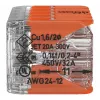 WAGO 221-420 compacte lasverbinder met hendels, 10-aderig, 0,2-4 mm², transparante behuizing, oranje hendel, 10-pack