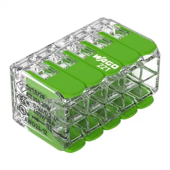 WAGO 221-430 COMPACT 2-aderige verbinder, 0,2-4 mm², 15 stuks, Green Range