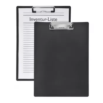 FolderSys A4 klembord zwart hardboard met metaalklem