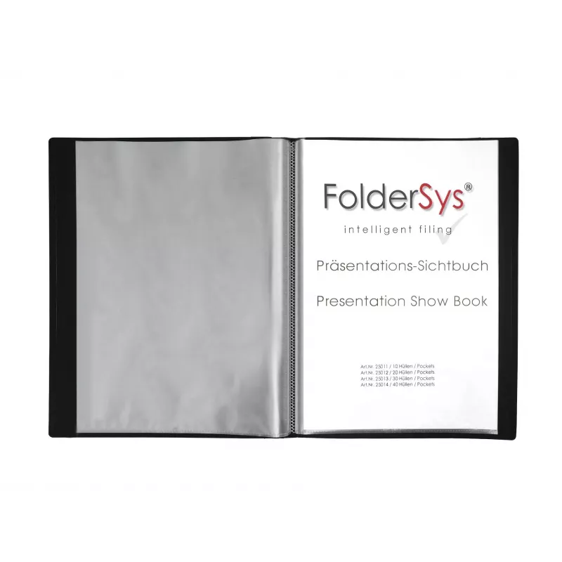 Foldersys display book A4 zwart 40 hoezen