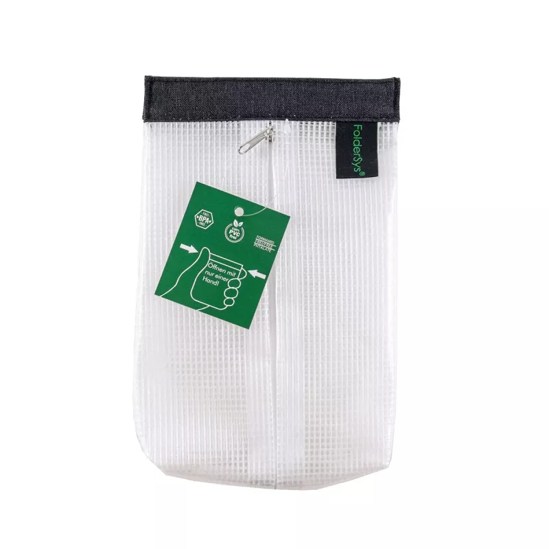 FolderSys SnapBag DIN A6 helder transparante PVC-vrije documententas met zwarte naad