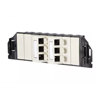 MetzConnect E-DAT subway 6x8(8) GB3 lege data-aansluiteenheid - Cat6 - 6x RJ45 - parelwit - zonder modules (1309360601-E)