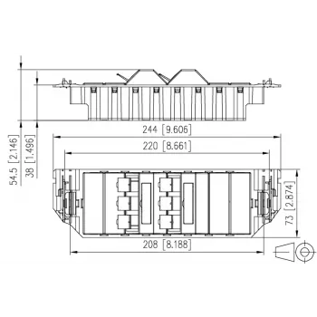 MetzConnect E-DAT subway 6x8(8) GB3 lege data-aansluiteenheid - Cat6 - 6x RJ45 - parelwit - zonder modules (1309360601-E)