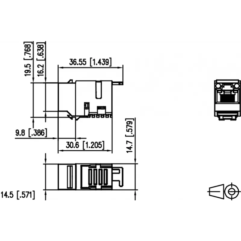 METZ CONNECT 130A10-29-I-B1 plat zwart RJ45-bus Cat6A afgeschermd Keystone-module