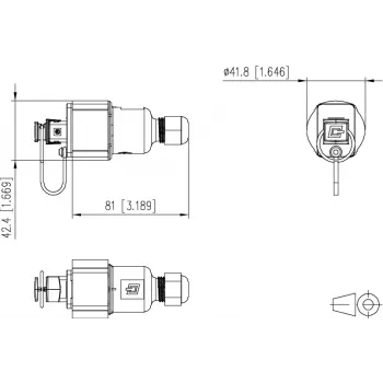 METZ CONNECT RJ45 veldmonteerbare stekker Cat.6A afgeschermd IP67 zwart 41,8mm