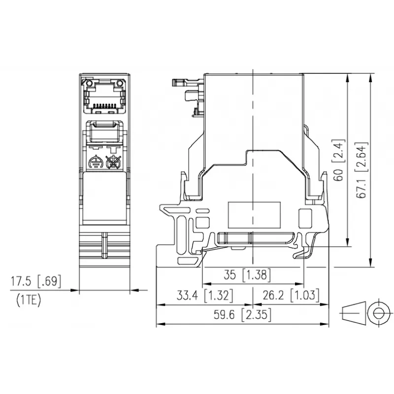 METZ CONNECT RJ45 Keystone-module Cat6A afgeschermd grijs 1401806113KE