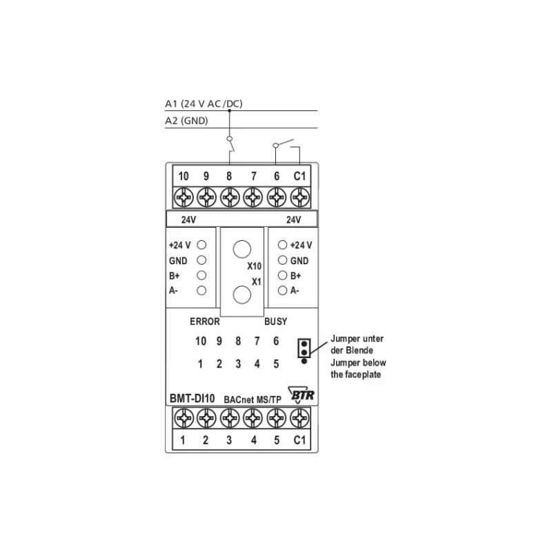 METZ CONNECT BMT-DI10 BACnet MS/TP digitale ingangsmodule 10 ingangen