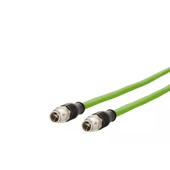 METZ CONNECT M12 naar RJ45 patchkabel, Cat.5e, 2m, D-gecodeerd, PUR, groen