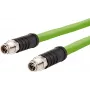 METZ CONNECT M12 X-gecodeerde patchkabel, SF/UTP CAT 6a, 2,0 m, groen, halogeenvrij, geschikt voor kabelrups