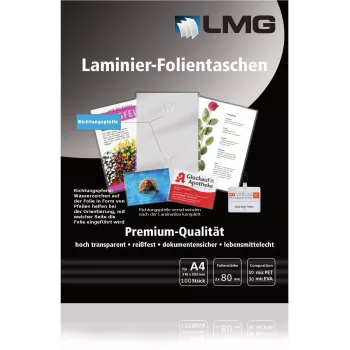 LMG lamineerhoezen A4 80 micron glanzend 100 stuks