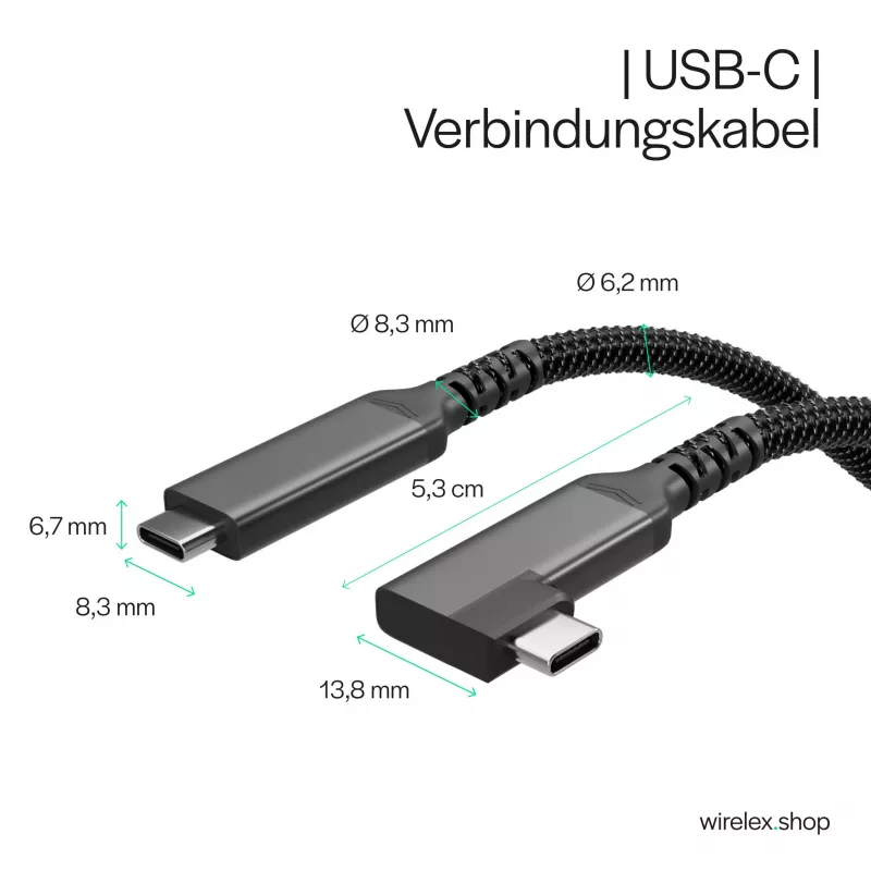 S CONN S/CONN maximum connectivity USB-C-oplaadkabel USB-C naar USB-C 3.2 100W PD textiel 90° - kabel - digitaal/data