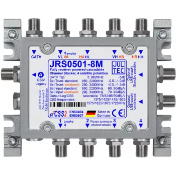 Jultec JRS0501-8M 8-voudige multiswitch 4 SAT-ingangen 1 terrestrische ingang
