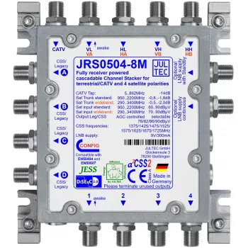 JULTEC JRS0504-8M Unicable II single cable-converter 4 SAT-ingangen 8 user bands