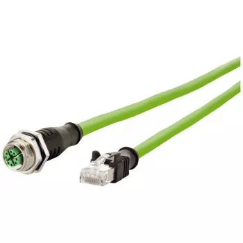 METZ CONNECT netwerkkabel - 5m Cat6a S/FTP M12 naar RJ-45 groen