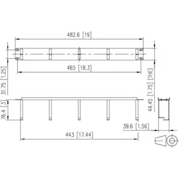 METZ CONNECT 19 inch 1U 75 mm patchpaneel RAL 9005 zwart 130894-03-29-E