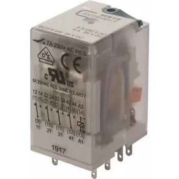 METZ BTR NETCOM Industrierelais 4PDT 24VDC 7A steekbaar 110017-25.14.07