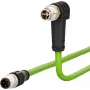 METZ CONNECT 142M2X1B050 M12 Cat6a netwerkkabel, 8-polig recht naar haaks, 5 m, S/FTP, groen