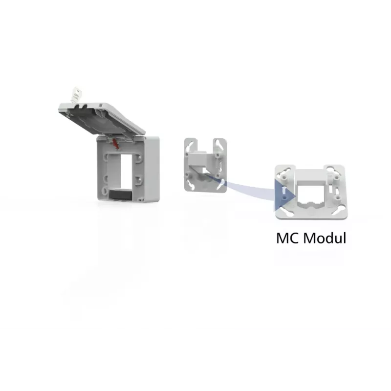 METZ CONNECT inbouwdoos IP44 2 poorten voor MC-module grijs - netwerkaccessoire