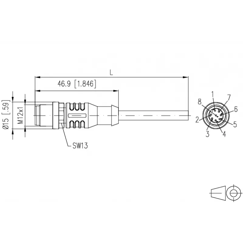 METZ CONNECT Netwerkkabel 8-pins M12