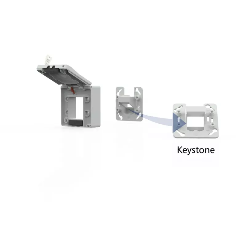 METZ CONNECT 1309471003KI module-inbouwbehuizing met klepdeksel en slot grijs (1309471003KI)