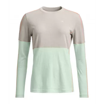 Ortovox 185 Rock N Wool Long Sleeve dames-baselayer - White Tea - XS