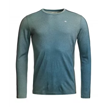 Ortovox 185 Rock'N'Wool Print LS baselayer - AOP Green Sage, XL