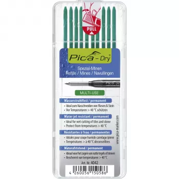 PICA-MARKER Pica DRY refills groen - 10 stiften, 2,8 mm, 125 mm