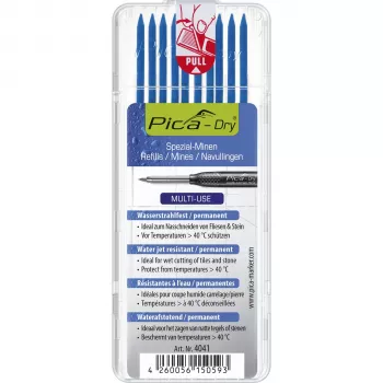 PICA-MARKER Pica DRY refills blauw - 10 stiften, 2,8 mm, 125 mm