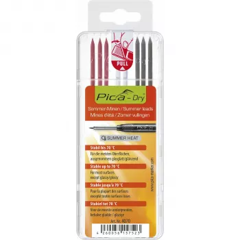 Pica DRY navullingen SUMMER HEAT - 8 minen (grafiet, rood, geel) 2,8 mm