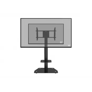 celexon Professional Adjust-3270MP portrait mobiele display-trolley voor 32-70 inch schermen, geanodiseerd aluminium, melkglas, zwart