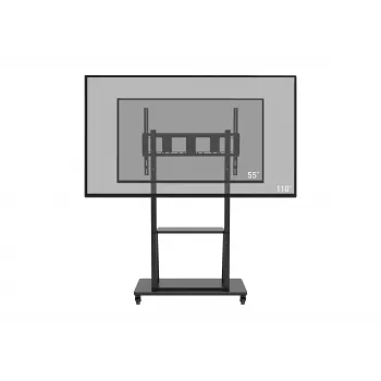 Celexon Economy 55110MP mobiele tv-standaard voor flatscreens, gelakt staal, mat zwart, schermformaat 139,7-279,4 cm (55-110 inch)