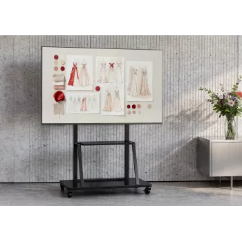 Celexon Economy 55110MP mobiele tv-standaard voor flatscreens, gelakt staal, mat zwart, schermformaat 139,7-279,4 cm (55-110 inch)