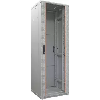 IT-BUDGET 19 inch netwerkkast SRK - 38U - 600x600 mm - glazen deur - voorgemonteerd - lichtgrijs (RAL 7035)