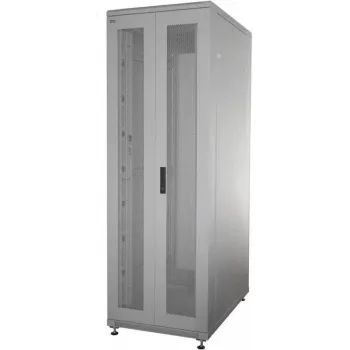 IT-BUDGET 19 inch netwerkkast SRK - 42U - 600x600 mm - geperforeerde dubbele deuren voor en achter - voorgemonteerd - lichtgrijs (99ITB19SRK4266DTGNM)