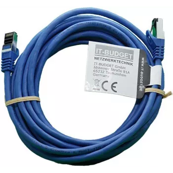 IT-BUDGET Full Copper Premium patchkabel - Flex AWG 26 - Cat.8.1 - 2000 MHz - halogeenvrij - PoE+ - 40 Gbit - blauw - 5 m
