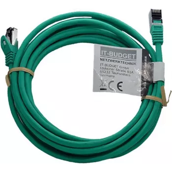 IT-BUDGET Full Copper Premium patchkabel - Flex AWG 26 - Cat.8.1 - 2000 MHz - halogeenvrij - PoE+ - 40 Gbit - groen - 5 m