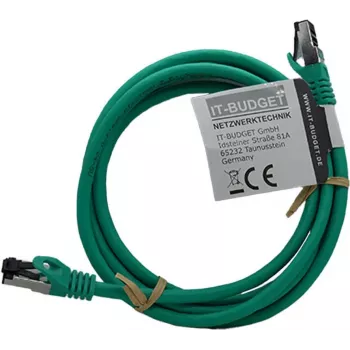 IT-BUDGET Full Copper Premium patchkabel - Flex AWG 26 - Cat.8.1 - 2000 MHz - halogeenvrij - PoE+ - 40 Gbit - groen - 3 m