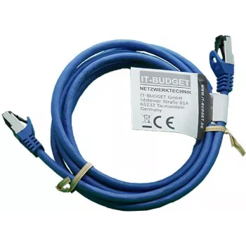 IT-BUDGET Full Copper Premium patchkabel - Flex AWG 26 - Cat.8.1 - 2000 MHz - halogeenvrij - PoE+ - 40 Gbit - blauw - 3 m (90ITBFLEX81PK3B)