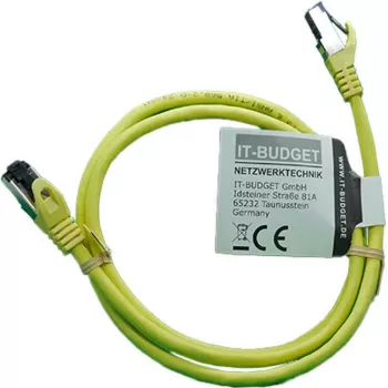 IT-BUDGET Full Copper Premium patchkabel - Flex AWG 26 - Cat.8.1 - 2000 MHz - halogeenvrij - PoE+ - 40 Gbit - geel - 1,5 m