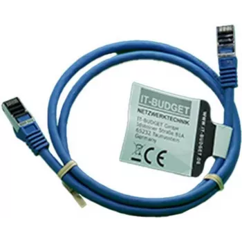 IT-BUDGET Full Copper Premium patchkabel - Flex AWG 26 - Cat.8.1 - 2000 MHz - halogeenvrij - PoE+ - 40 Gbit - blauw - 1,5 m