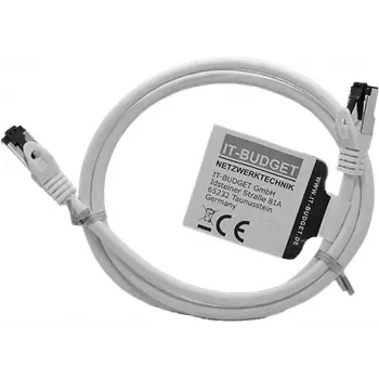 IT-BUDGET Full Copper Premium patchkabel - Flex AWG 26 - Cat.8.1 - 2000 MHz - halogeenvrij - PoE+ - 40 GBit - wit - 1 m (90ITBFLEX81PK1W)
