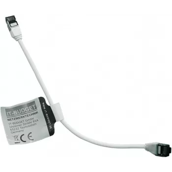 IT-BUDGET Full Copper Premium patchkabel - Slim AWG 28 - Cat.8.1 - 2000 MHz - halogeenvrij - PoE+ - 40 Gbit - wit - 0,25 m
