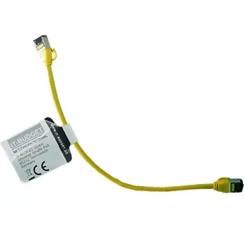 IT-BUDGET Full Copper Premium Patchkabel - Slim AWG 28 - Cat.8.1 - 2000 MHz - halogeenvrij - PoE+ - 40 Gbit - geel - 0,25 m